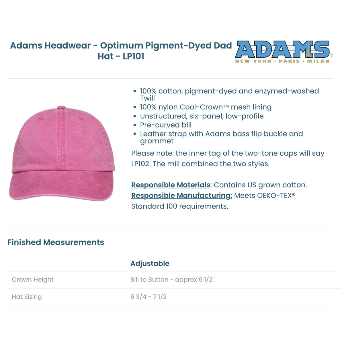 CM Low Profile Cap Sizing Guide