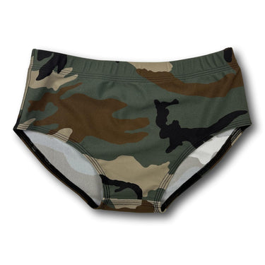 Camp Muscle Classic Swim Briefs Green Camo