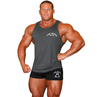 Camp Muscle Full-Cut Gym Tank Gun Metal