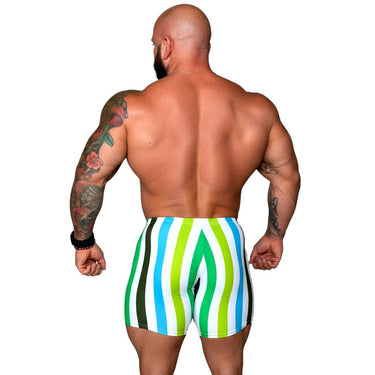 Camp Muscle Retro Stripe Gym Shorts Ultra Lightweight