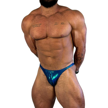 Camp Muscle Pro-Cut Posing Trunks Royal Metallic Foil