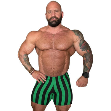 Men's Retro Stripe Shorts Black/Kelly