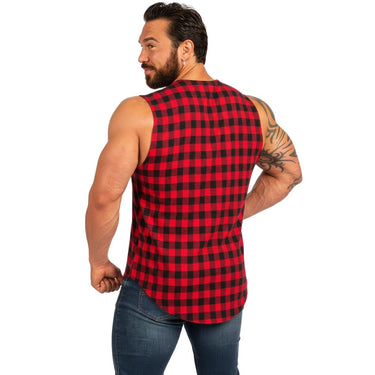 Tapered Sleeveless Flannel Red/Black