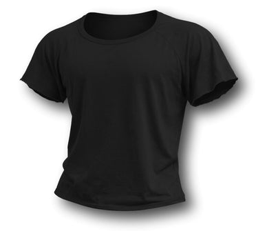 Wide Neck Tapered Tee Black