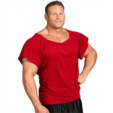 Wide Neck Tapered Tee Red