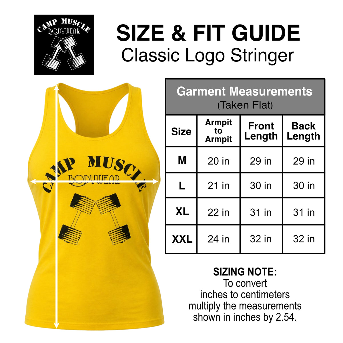 CM Logo Stringer Sizing Guide