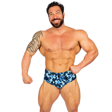 Camp Muscle Classic Swim Briefs Blue Camo