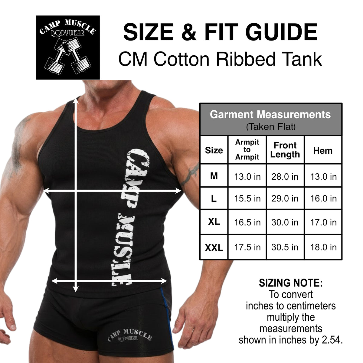 CM Ribbed Tank Sizing Guide