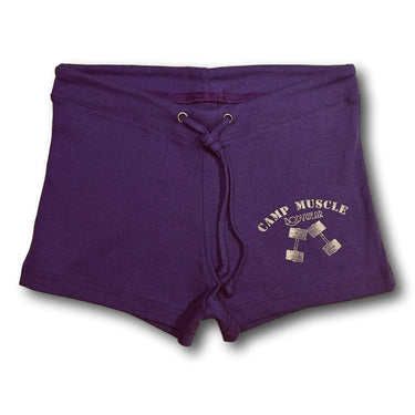 Camp Muscle Cotton Drawstring Gym Shorts Purple