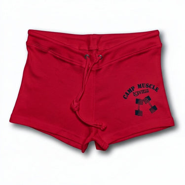 Camp Muscle Cotton Drawstring Gym Shorts Red