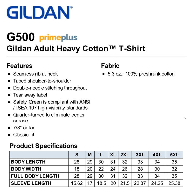 Mt. Olympia T-Shirt Sizing Guide