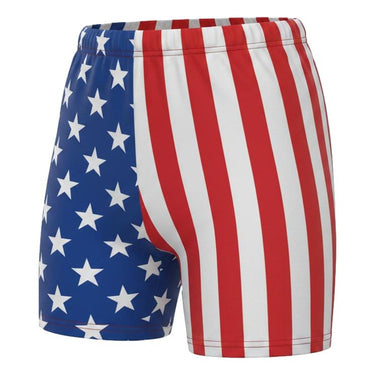 Camp Muscle Retro Stripe Gym Shorts Stars Stripes