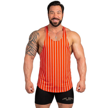 Retro Stripe Tank Red
