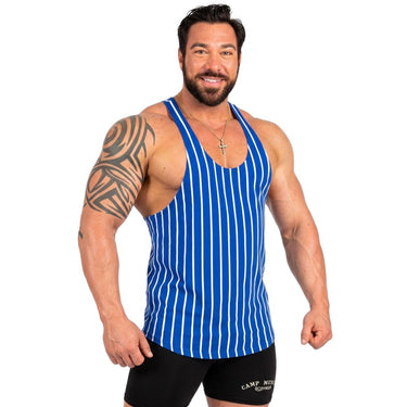 Retro Stripe Tank Royal Blue