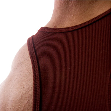 Retro Ribbed Tank Burgundy