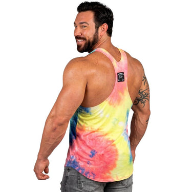 Retro Tie-Dye Tank Neon Pink Yellow