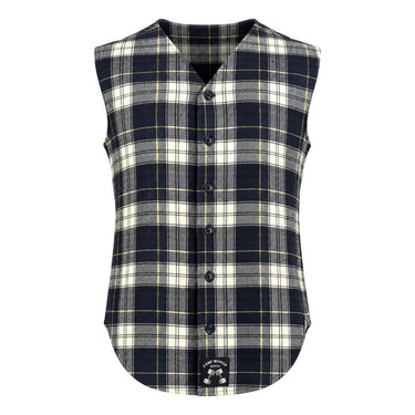 Tapered Sleeveless Flannel Blue/White