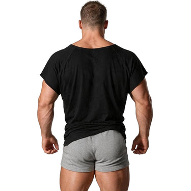 Wide Neck Tapered Tee Black