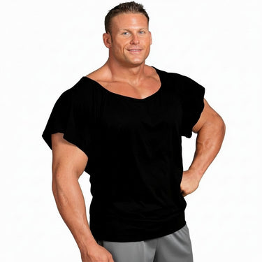 Wide Neck Tapered Tee Black