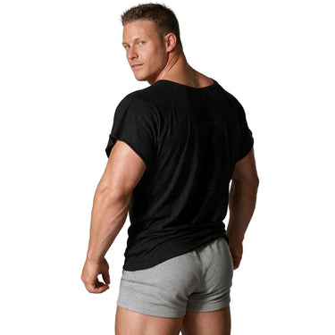 Wide Neck Tapered Tee Black