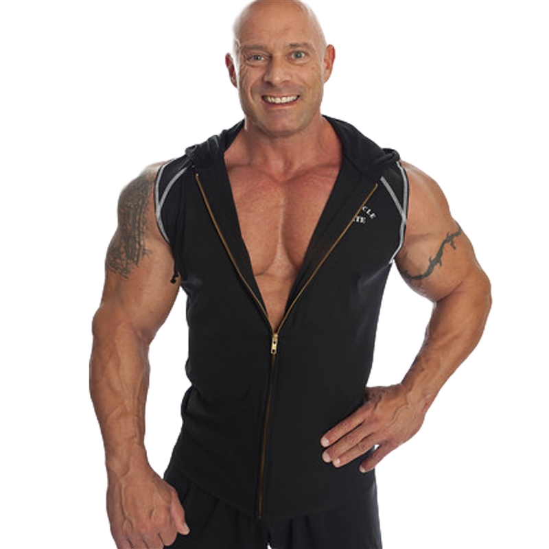 Sleeveless Muscle Zipper Hoodie