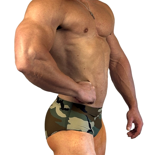 Camo Classic Physique Style Swim Trunks