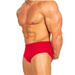 Red Classic Physique Style Swim Trunks