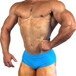 Turquoise Classic Physique Style Swim Trunks