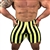 Black Neon Yellow Stripe Vintage Spandex Shorts Bodybuilding Gym Training