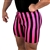 Black Hot Pink Stripe Vintage Spandex Shorts Bodybuilding Gym Training