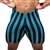 Black Turquoise Stripe Vintage Spandex Shorts Bodybuilding Gym Training