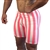 Neon Coral White Stripe Vintage Spandex Shorts Bodybuilding Gym Training