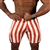 Red White Stripe Vintage Spandex Shorts Bodybuilding Gym Training