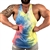 Pink Blue Yellow Tie Dye Curved Bottom Hybrid Stringer Tank