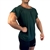 Hunter Green Wide-Neck Bodybuilding Muscle Tapered Top Tee