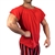 Red Wide-Neck Bodybuilding Muscle Tapered Top Tee