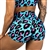 Blue Leopard Animal Print Scrunch Butt Shorts Cheeky Yoga Gym Fitness