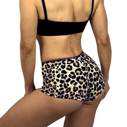 Brown Leopard Animal Print Cheeky Booty Shorts