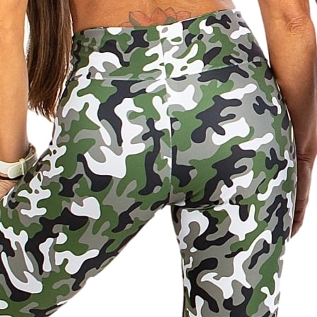 Camouflage Print Activewear Ankle-Length Tights in Blue ( Size S | Size M |  Size L | Size XL ) » BRITHIKA Luxury Fashion