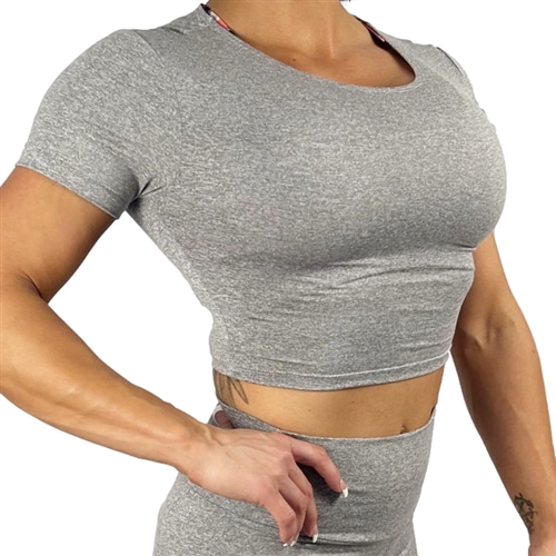 Look Feel Best In Solid Seamless Workout Sets Short Sleeve - Temu